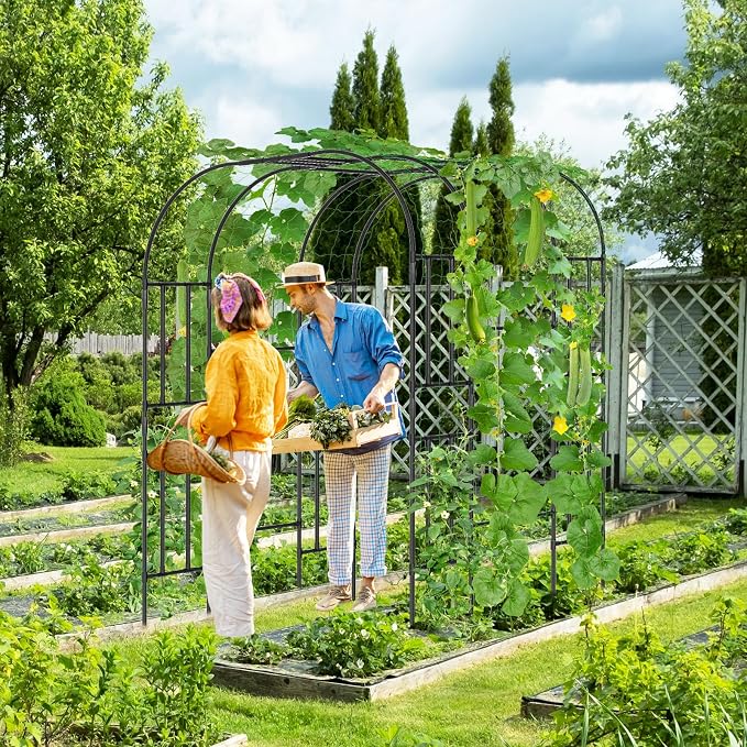 SUNYRISY Garden Arch Trellis, Tall Archway Plant Support Trellis Outdoor - Image 3