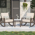 Outdoor Patio Rocking Chairs Set of 2, 3 Pieces Patio Porch Furniture Set by COMLAXFIELD