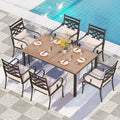 PHI VILLA 7 Pcs Patio Dining Set, Outdoor Table Chair Set by PHIVILLAThepioneerofcomfortablehouseholdsupplies