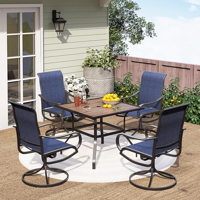 PHI VILLA 5 Piece Outdoor Patio Dining Set by PHIVILLAThepioneerofcomfortablehouseholdsupplies