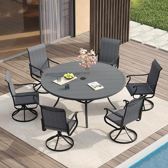 VICLLAX 53" Outdoor Round Patio Table - Image 2