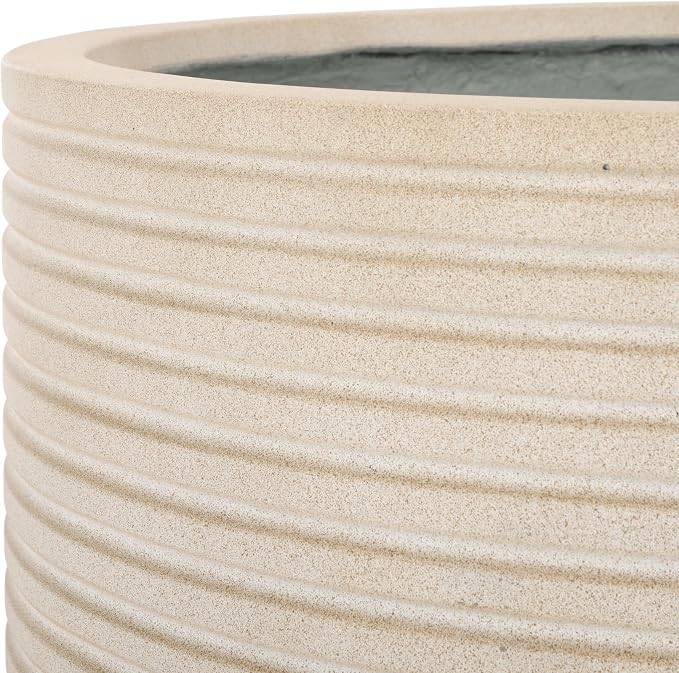 SAFAVIEH Outdoor Collection Nardo Beige Cement Ficonstone Planter Pot - Image 7
