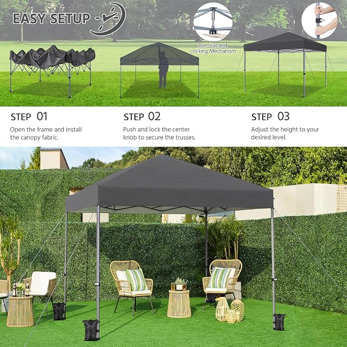 Yaheetech 10x10 1-Person Setup Pop Up Canopy Tent, Instant Portable Commercial - Image 2