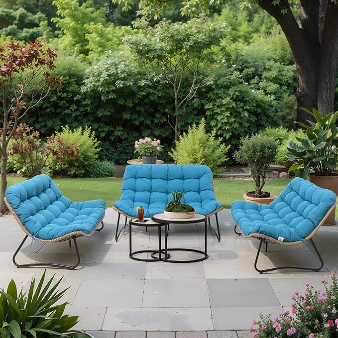 Crestlive Products Outdoor Loveseat 3PCS, Outdoor Sofa Set, All-Weather Boho by CrestliveProducts