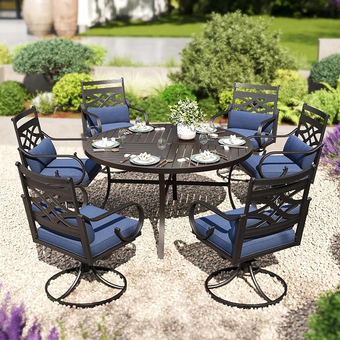 PHI VILLA 7 Pieces Outdoor Dining Set by PHIVILLAThepioneerofcomfortablehouseholdsupplies