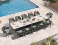 PURPLE LEAF 13 Pieces Outdoor Dining Set Patio Table and Chairs Set Aluminum by PURPLELEAF