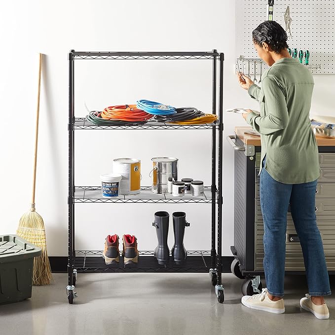 Amazon Basics 4-Shelf Adjustable Heavy Duty Steel Wire Rack Storage Shelving - Image 2