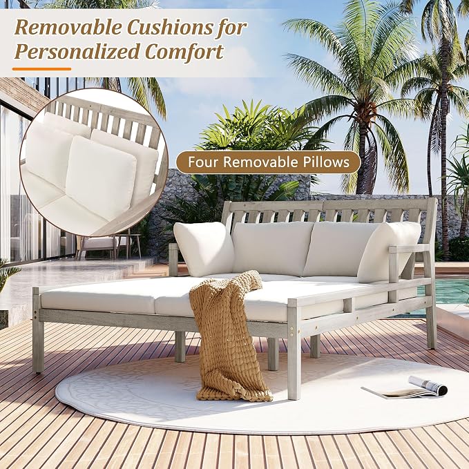 GOWE TREXM Outdoor Daybed, Patio Daybed - Image 6