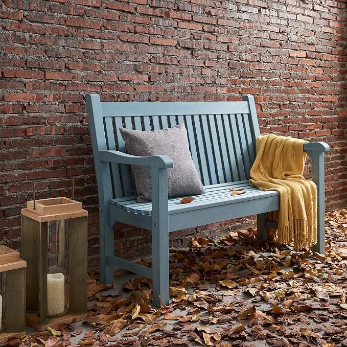Psilvam Garden Bench, 2-Person Poly Lumber Patio Bench, All-Weather Outdoor - Image 2