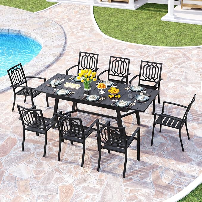 PHI VILLA 9 Pieces Outdoor Dining Set - Image 6