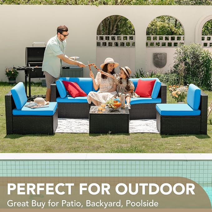 Devoko Patio Furniture Sets 6 Pieces Outdoor Sectional Rattan Sofa Manual - Image 2