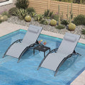 PURPLE LEAF Patio Oversized Chaise Lounge Chair Set by PURPLELEAF