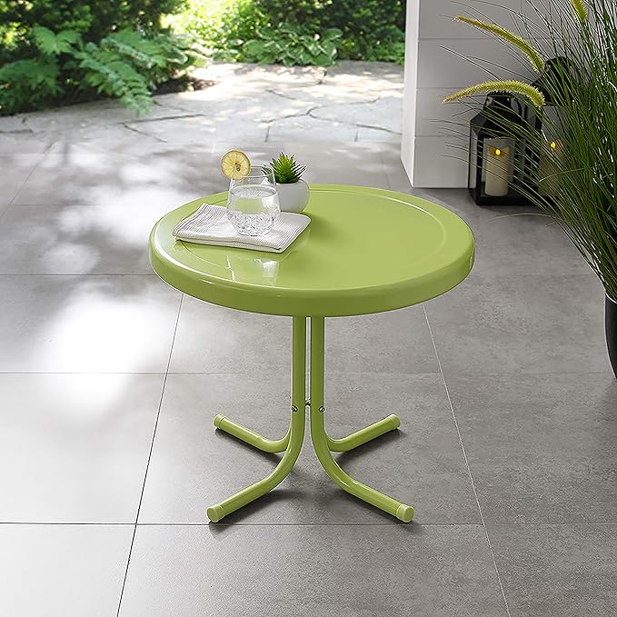 Crosley Furniture Griffith Weather Resistant Retro Metal Outdoor Side Table - Image 10