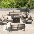 Kullavik Aluminum Patio Furniture Set, 8 Pieces 9 Seat Metal Sectional Outdoor by KULLAVIK
