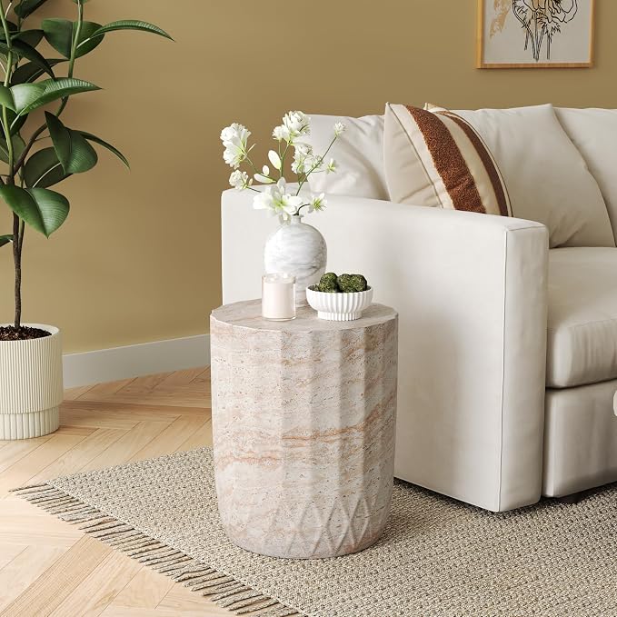 Christopher Knight Home Jayme 18.5" Indoor Outdoor Cylinder Accent Side Table - Image 3