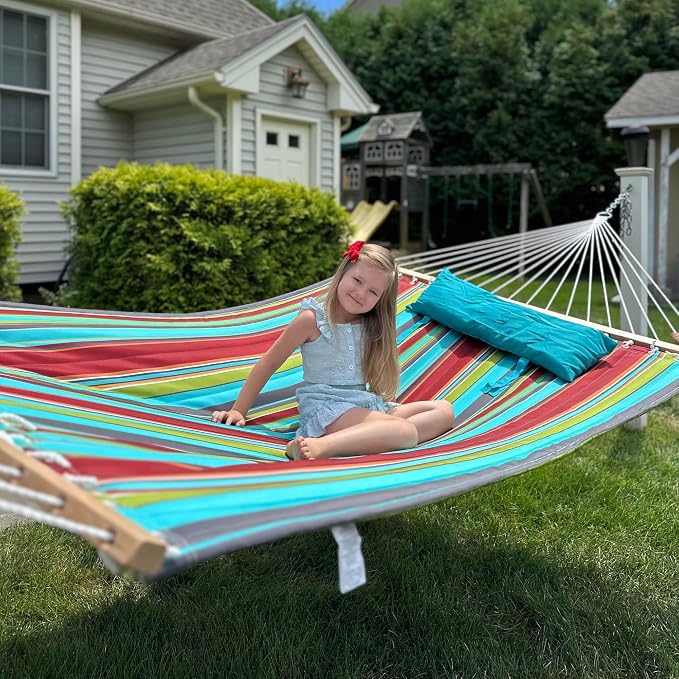 Lazy Daze Hammocks 12 FT Quilted Fabric Double Hammock - Image 7