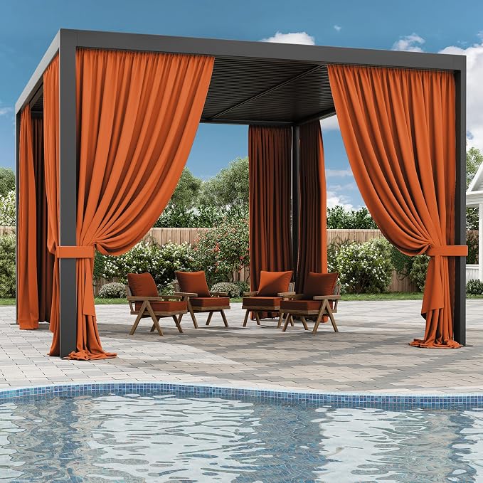 Gazebo Universal Replacement Privacy Curtain, 4-Panels Sidewall Curtains - Image 6