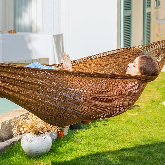 PNAEUT Handwoven Mayan Hammock, Thick Soft Rope Double Hammock - Image 7