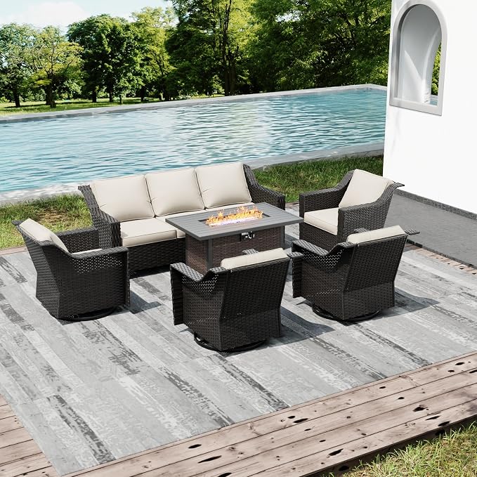 Joyside Wicker Patio Furniture Sets, 8 Pieces Upgraded Large Size Outdoor - Image 7