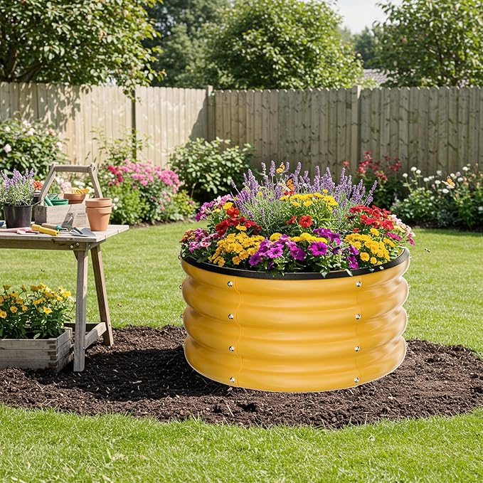 ZXZYHFTY Round Galvanized Raised Garden Bed kit, Round Large Metal Raised - Image 9