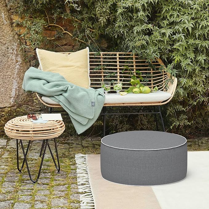 LVTXIII Outdoor/Indoor Inflatable Ottoman, Portable Round Pouf Ottoman - Image 8
