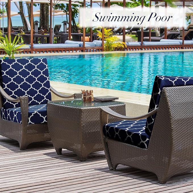 Newwiee 8 Pcs Stretch Patio Outdoor Cushion Covers Waterproof Replacement Sofa - Image 5