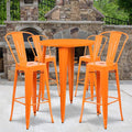 Flash Furniture Callum Commercial Grade 30" Round Orange Metal Indoor-Outdoor by FlashFurniture