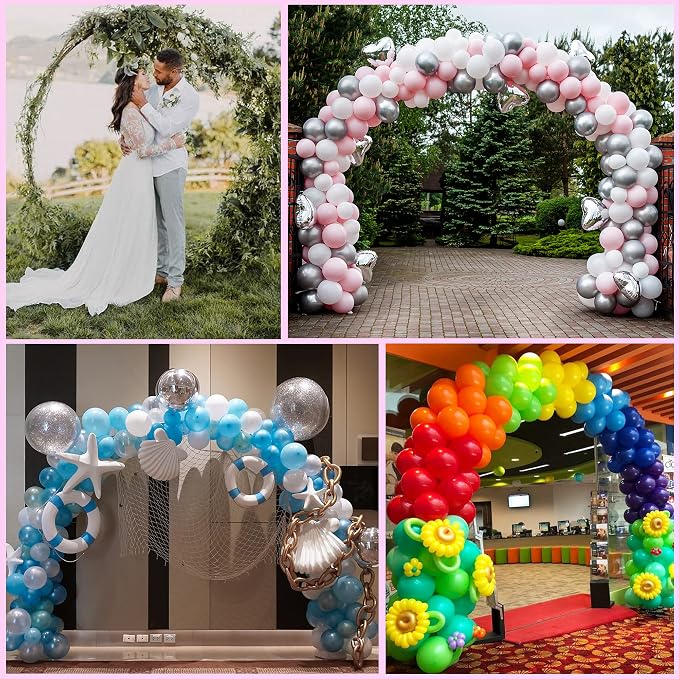 Wokceer 9.2 FT Large Circle Balloon Arch Stand Gold Metal Round Arch Backdrop - Image 6