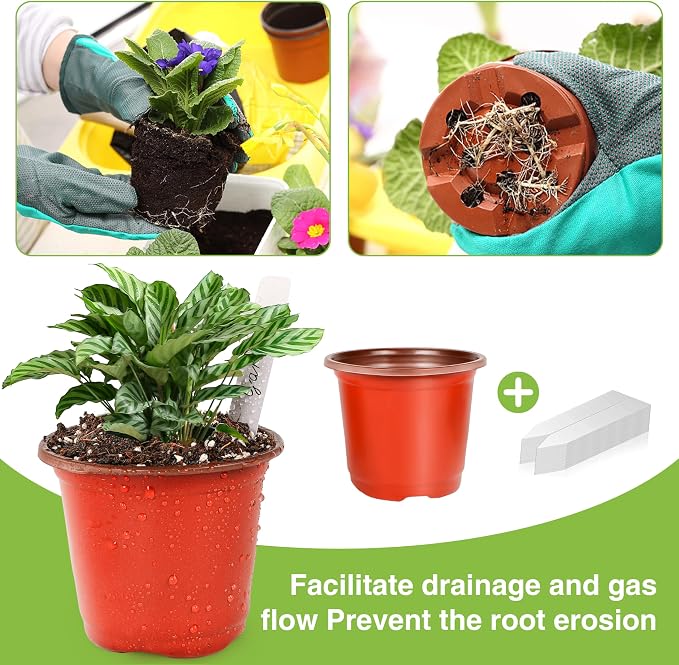 Plant Nursery Pot/Pots 100 Pcs 4" Plastic Small Plants Pots Flower Pots Seed - Image 3