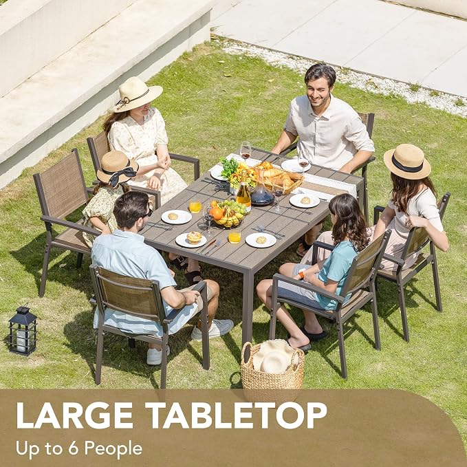 Devoko Patio Dining Set 7 Piece Outdoor Furniture - Image 8