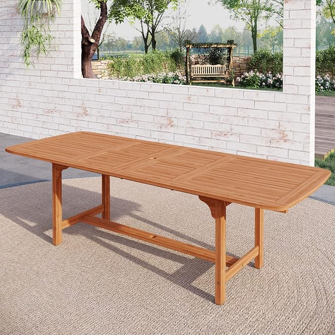 Sophia & William Acacia Wood Expandable Patio Dining Table by SophiaWilliam