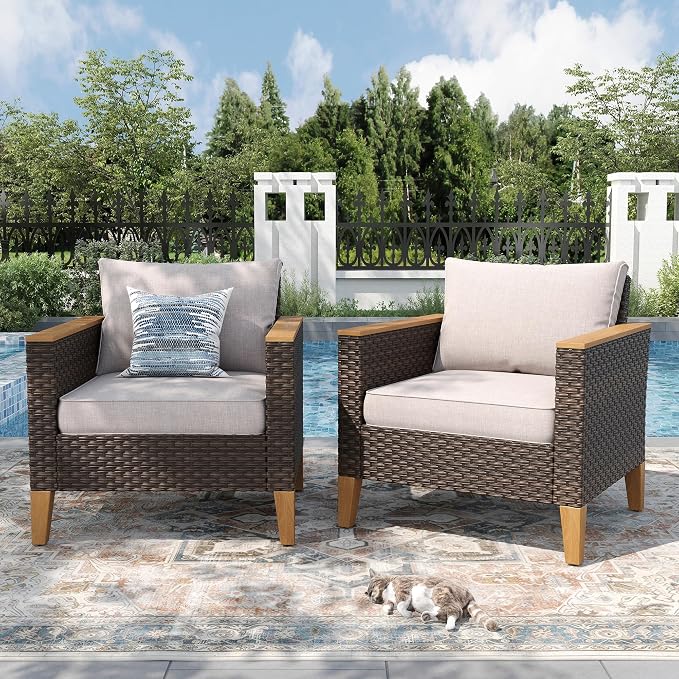 PHI VILLA 2-Piece Outdoor Wicker Furniture Set by PHIVILLAThepioneerofcomfortablehouseholdsupplies