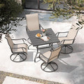 NUU GARDEN 5-Piece Outdoor Patio Dining Set, Slatted 37’’ Square Table by NUUGARDENCORPORATION