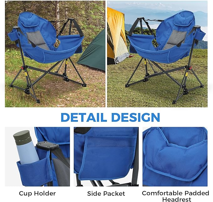 Ainfox Hammock Camping Chair, Foldable Portable Rocking Chairs - Image 5