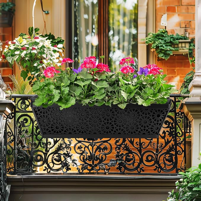 Adnee 2 Pcs 24 Inch Fabric Plant Window Box Liners-Rectangular Non-Woven - Image 7