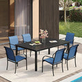VICLLAX Patio Dining Set for 6, Outdoor Furniture Set Includes 63" Rectangle by HOME