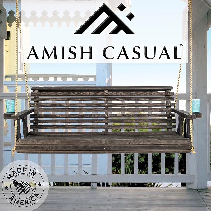 Amish Casual Heavy Duty 800 Lb Roll Back Treated Porch Swing - Image 2