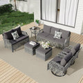 HOMREST 7 Piece Patio Furniture Set, Wicker Outdoor Conversation Sofa Set by HOMREST