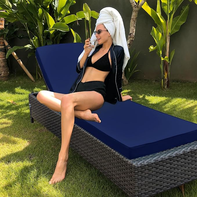 Chaise Lounge Cushion Outdoor, Waterproof and Stain-Resistant Lounge Deck - Image 7