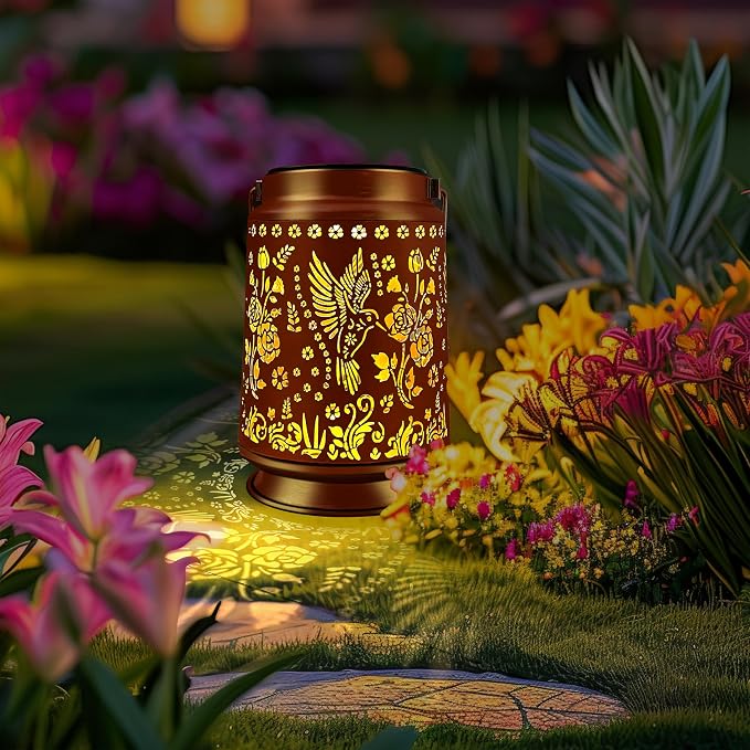 KY&BOSAM Solar Hummingbird Lanterns Outdoor Waterproof, LED 300 Lumens Metal - Image 9
