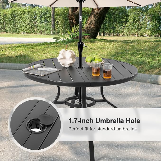 NUU GARDEN 41" Round Metal Outdoor Patio Dining Table - Image 8