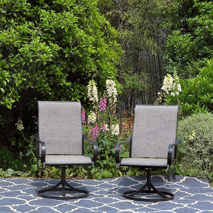 PHI VILLA 7 PCS Patio Dining Set, Rectangle Metal Table - Image 8