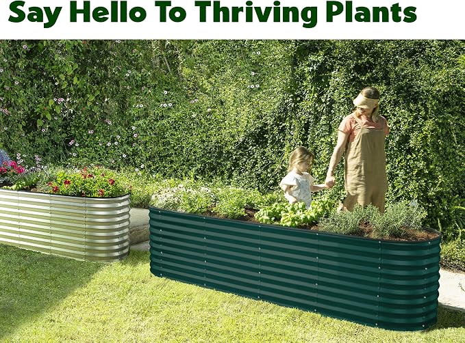 Plant & Plot Galvanized Raised Garden Beds Outdoor // 8×2×2 ft Planter Raised - Image 4