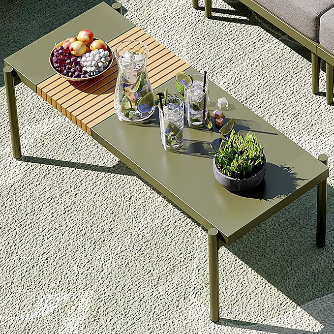 Sundale Outdoor 3 Pieces Patio Furniture Set, Metal Outdoor Sectional Sofa - Image 8