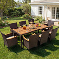 Devoko Outdoor Patio Dining Sets 9 Pieces Wicker Outdoor Dining Table and by DEVOKO