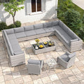 14-Seat Modern Patio Furniture Set by MASIONBACKYARDS