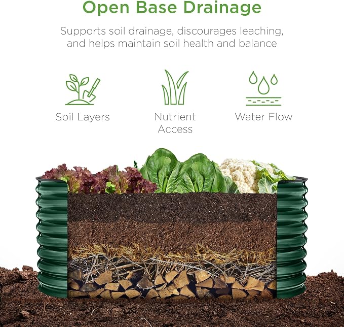 Best Choice Products 4x2x2ft Outdoor Metal Raised Garden Bed, Oval Deep Root - Image 3