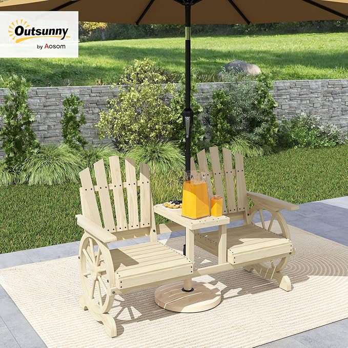 Outsunny Wooden Garden Bench - Image 2