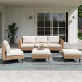 LAUSAINT HOME Outdoor Patio Furniture, 6 Piece Outdoor Sectional Sofa PE Rattan by LAUSAINTHOME