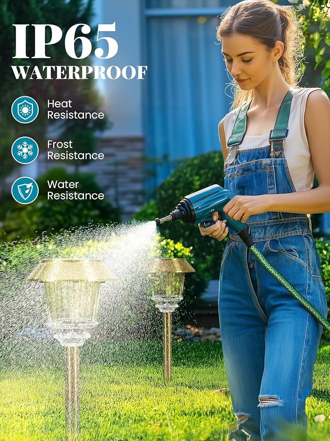 Solar Lights Outdoor Waterproof, 6 Pack Gold Solar Pathway Lights - Image 6